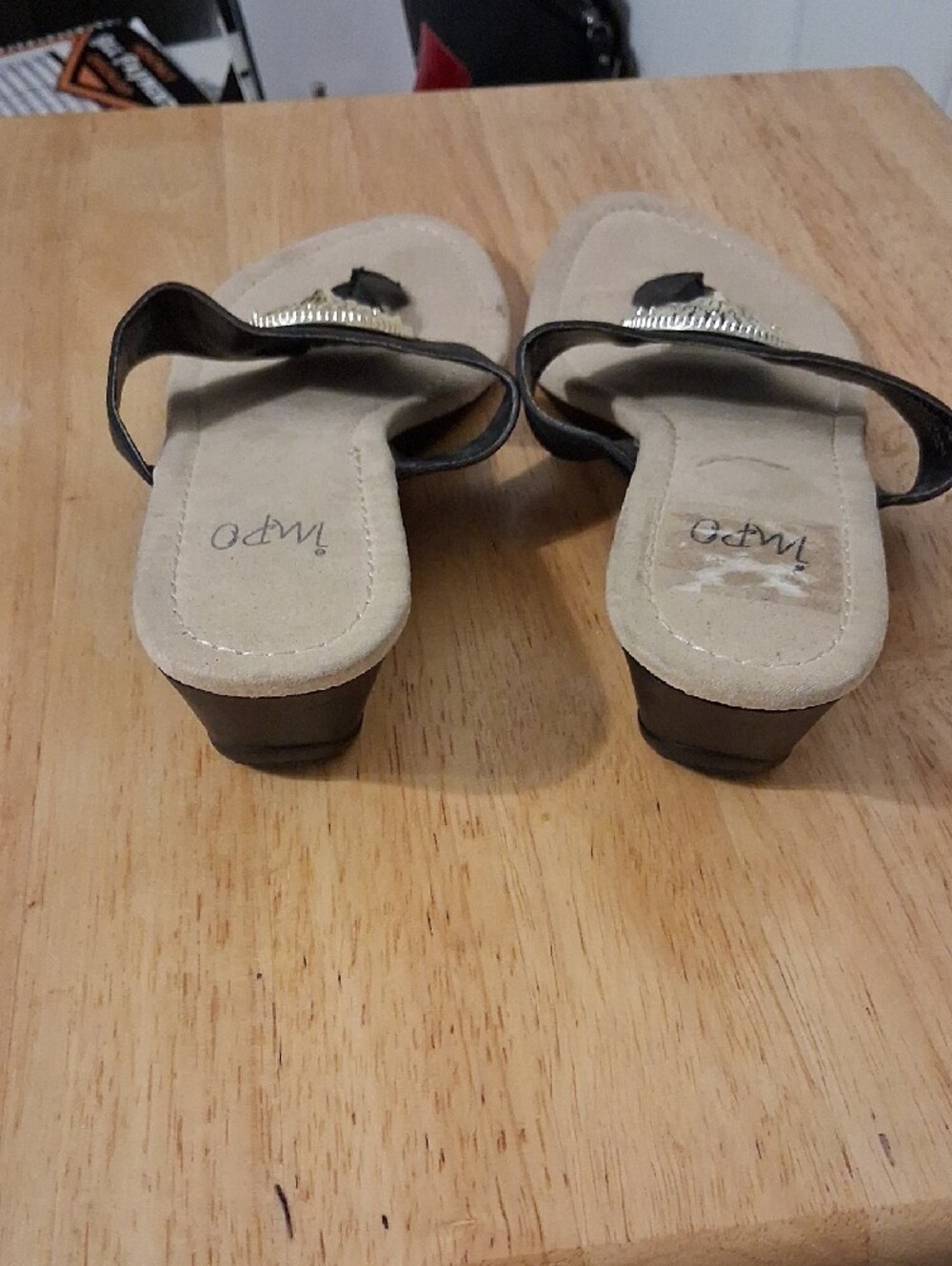 Impo Black Sandal with Gold Medallion Accent - Picture 4 of 4